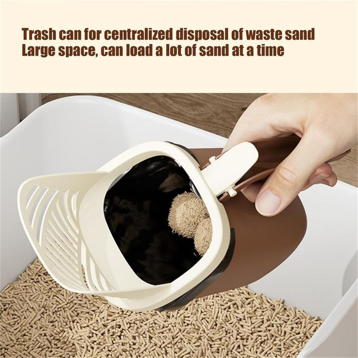 Cat Litter Scoop - Large Capacity - Cat Litter Scoop and Cat Poop Box 2-in-1 - Cleaning Tool - 1 Pack