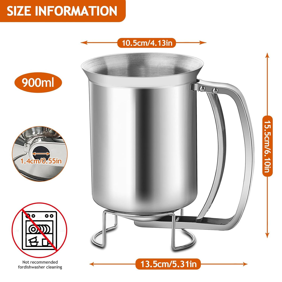 Batter Pourer - 900 ml With Squeeze Lever - Kitchen Aid For Cake And Pie