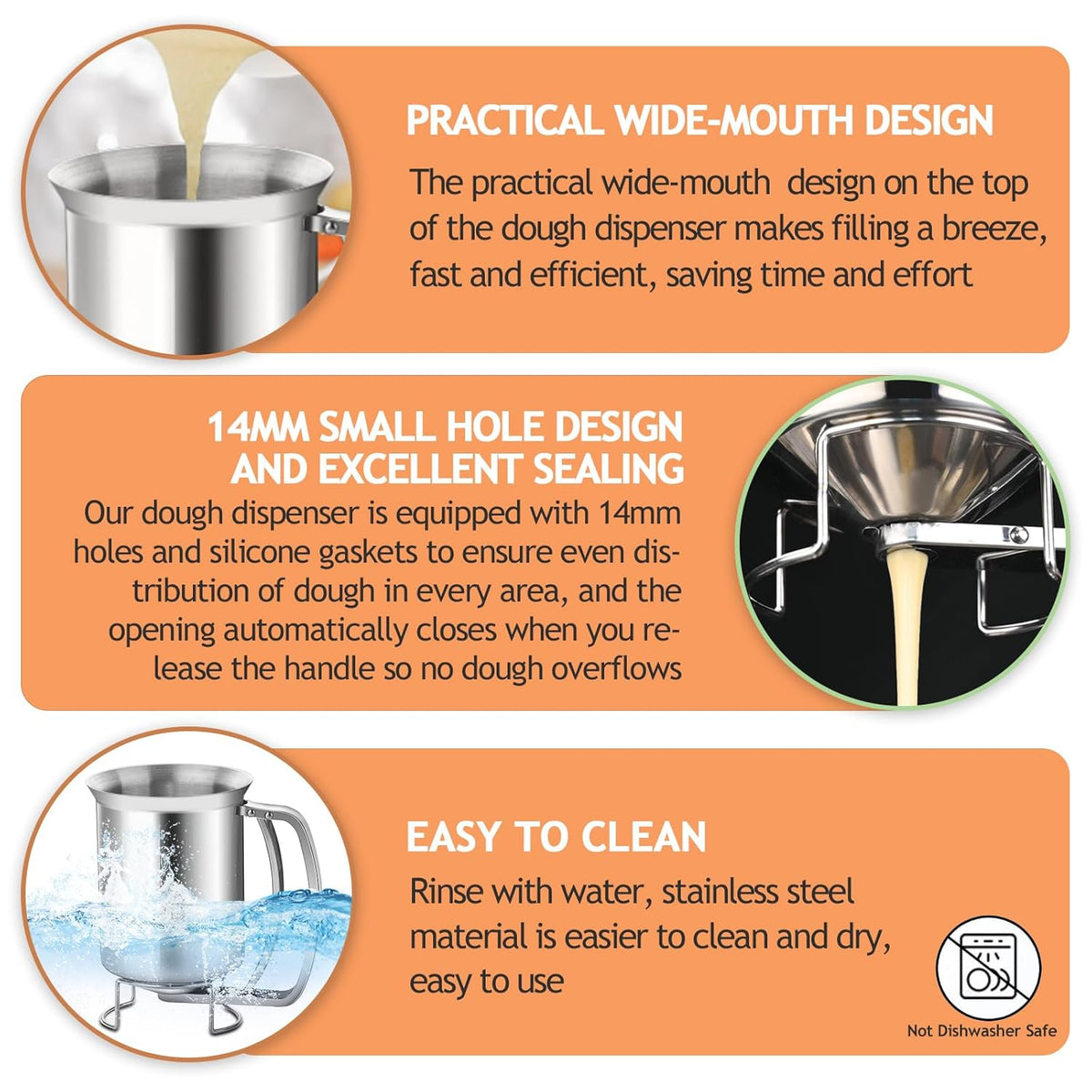 Batter Pourer - 900 ml With Squeeze Lever - Kitchen Aid For Cake And Pie