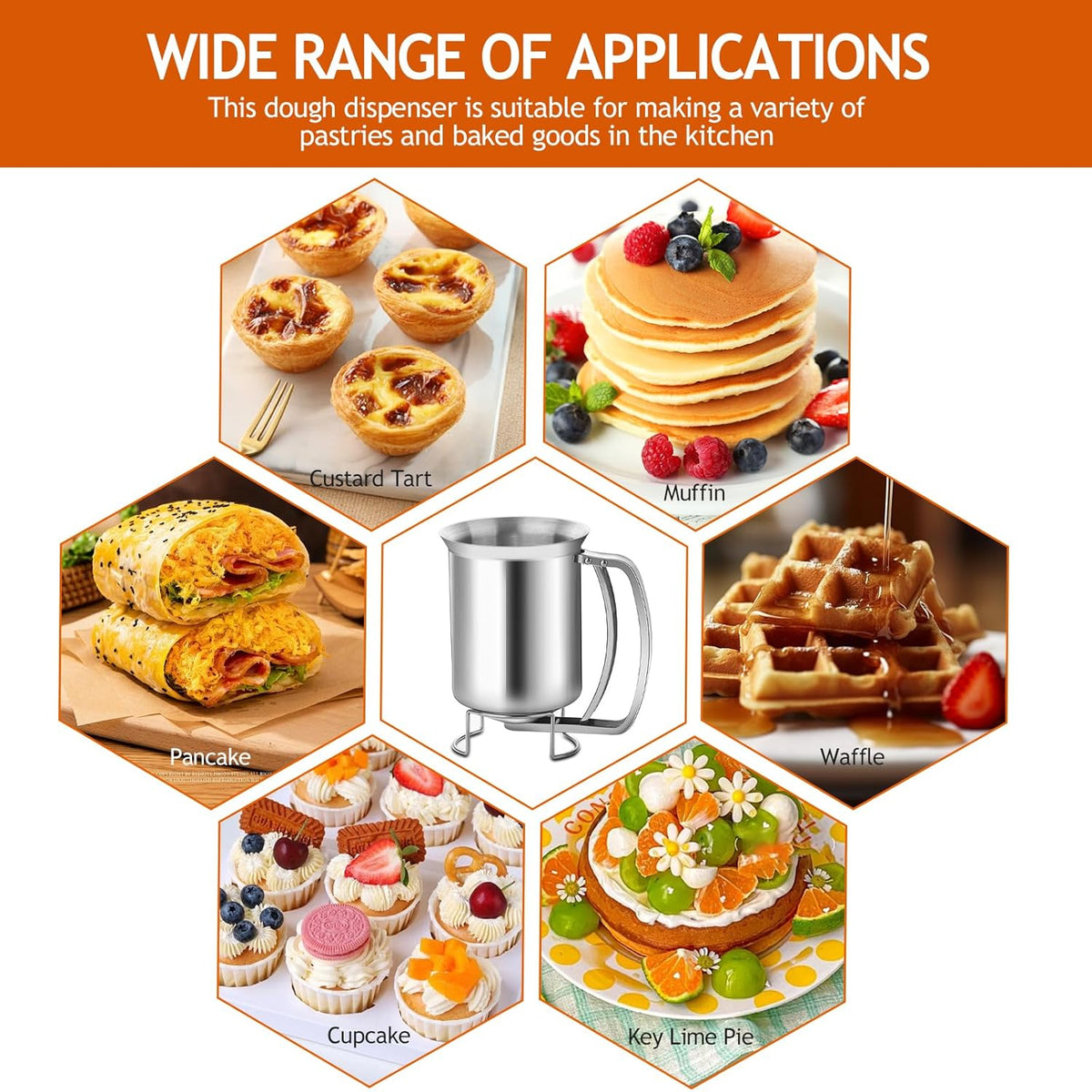 Batter Pourer - 900 ml With Squeeze Lever - Kitchen Aid For Cake And Pie