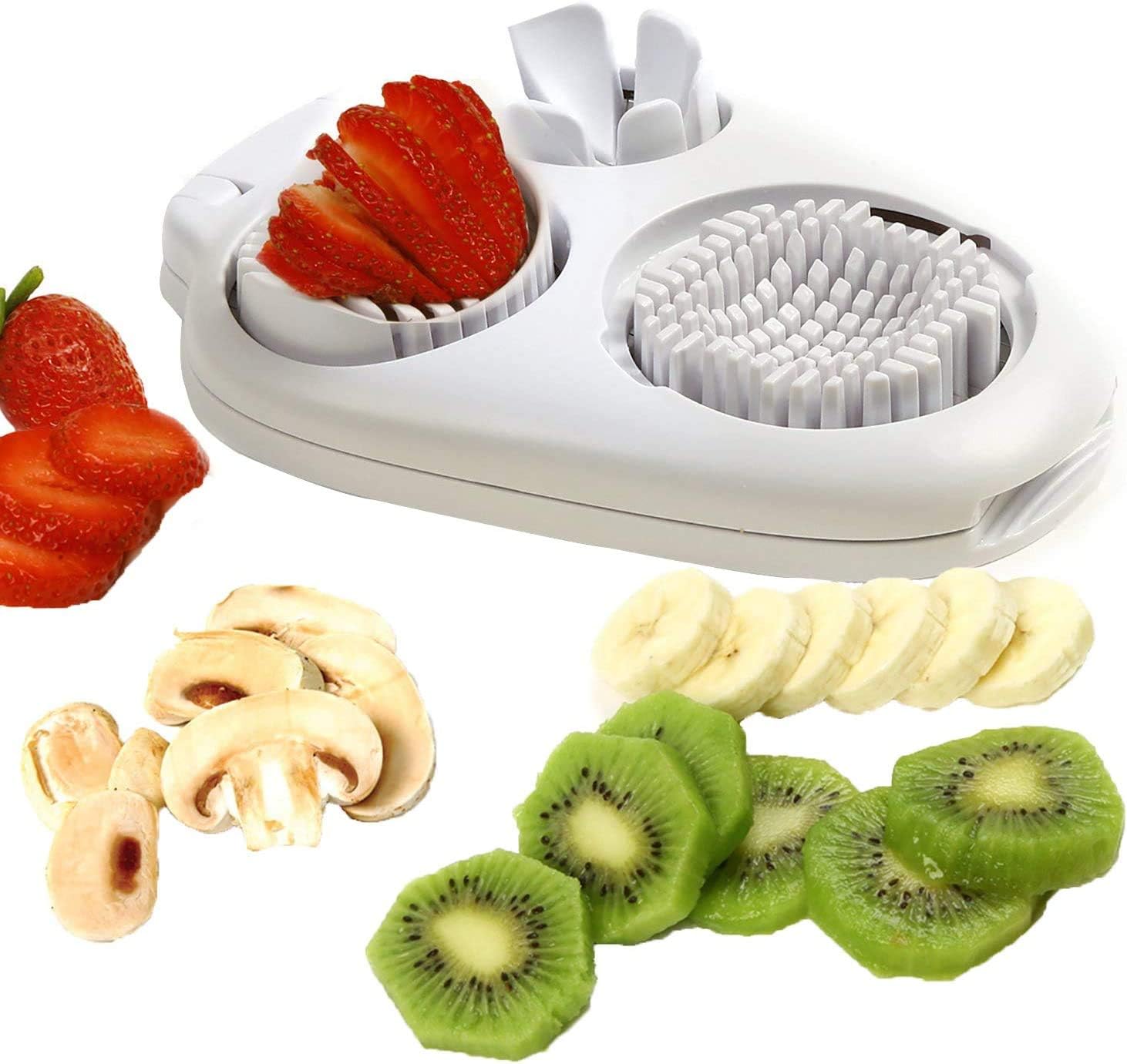 Egg Slicer - 3-in-1 Stainless Steel Slicer - For Eggs and Mushrooms - Precision Cutting Tool - Kitchen Aid