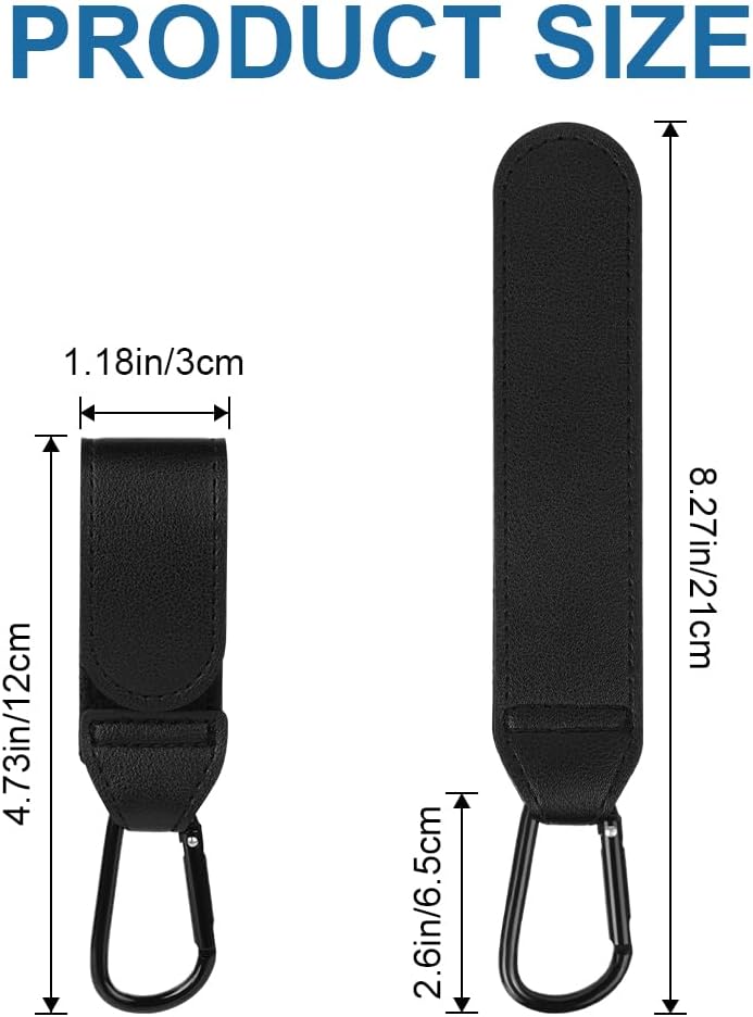 Walking Hooks - 2 Pieces Universal Carabiners - For Shopping Bags and Bags - Suitable for Strollers and Buggies