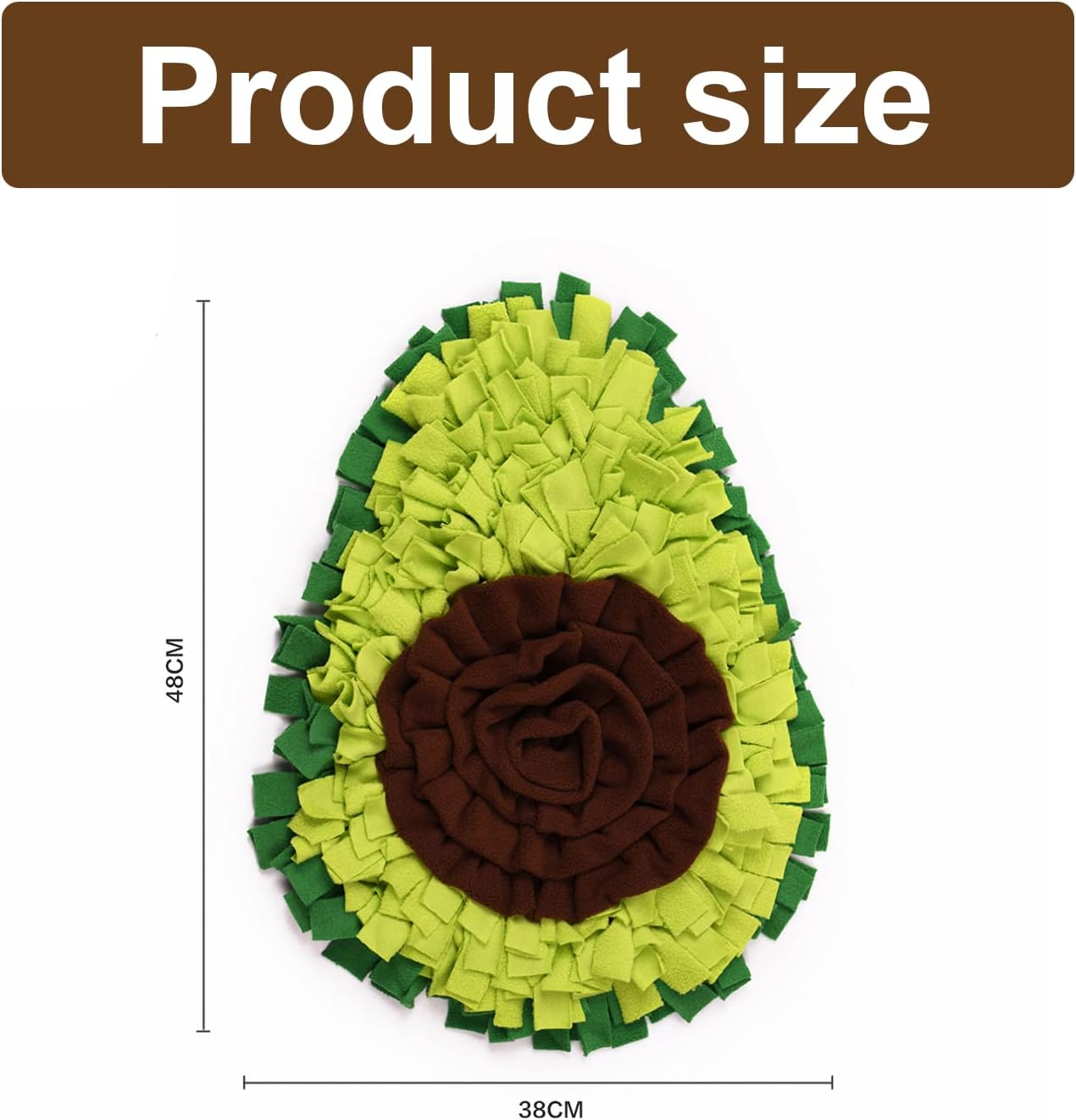 Snuffle Mat - Avocado Design with Foldable - For Dogs and Cats - Green Training Mat - Pet Activity