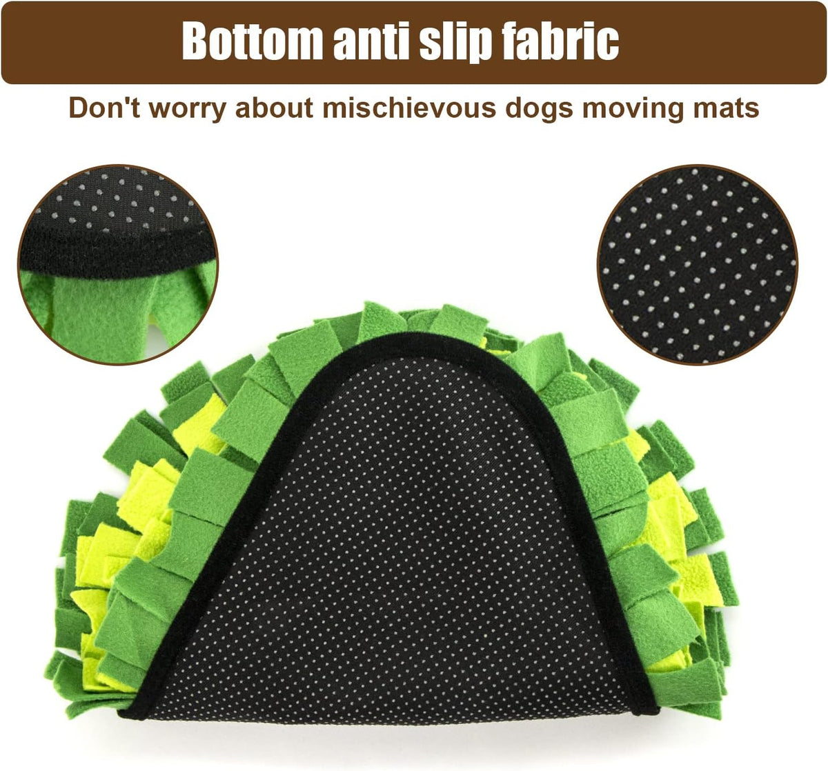 Snuffle Mat - Avocado Design with Foldable - For Dogs and Cats - Green Training Mat - Pet Activity