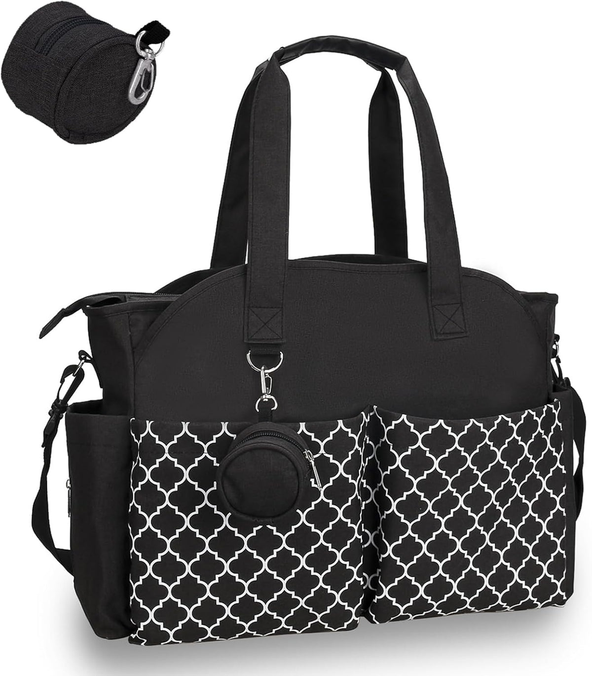 Baby Storage Bag - Multifunctional Diaper Bag with 13 Compartments - Including Special Pacifier Pocket - Large Capacity for All Baby Needs - Black