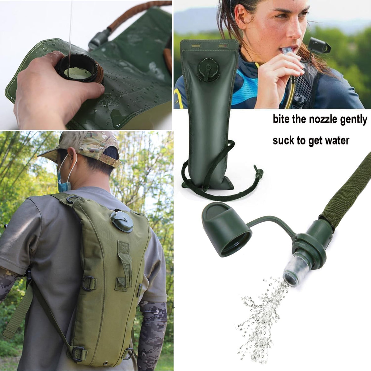 Water Bag–Water Storage–Hydration Backpack–Camping & Hiking–Food Grade Portable Water Bag–3L–Camouflage Color