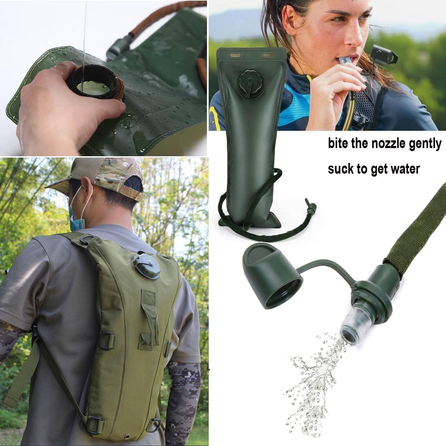 Water Bag–Water Storage–Hydration Backpack–Camping & Hiking–Food Grade Portable Water Bag–3L–Camouflage Color