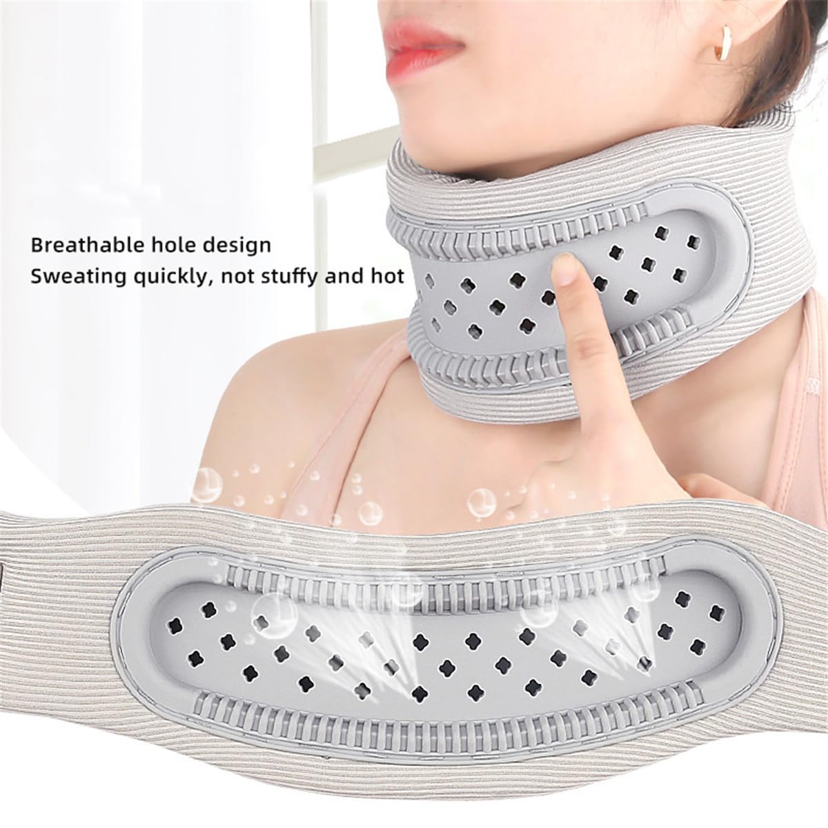 Neck Brace - Neck Pain - Neck Brace for Pain Relief and Support, Soft Adjustable Cervical Collar, Neck Traction Device, Neck Protectors for Spinal Stability and Alignment, Neck Pressure Relief for Men and Women - Gray