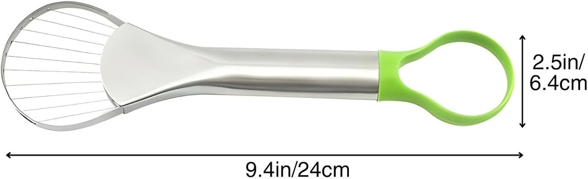 Avocado Slicer – 3-in-1 Avocado Cutting and Pitting Tool – Stainless Steel Pitter, Slicer and Spoon – Multifunctional Fruit Slicer with Green Handle – Kitchen Tool