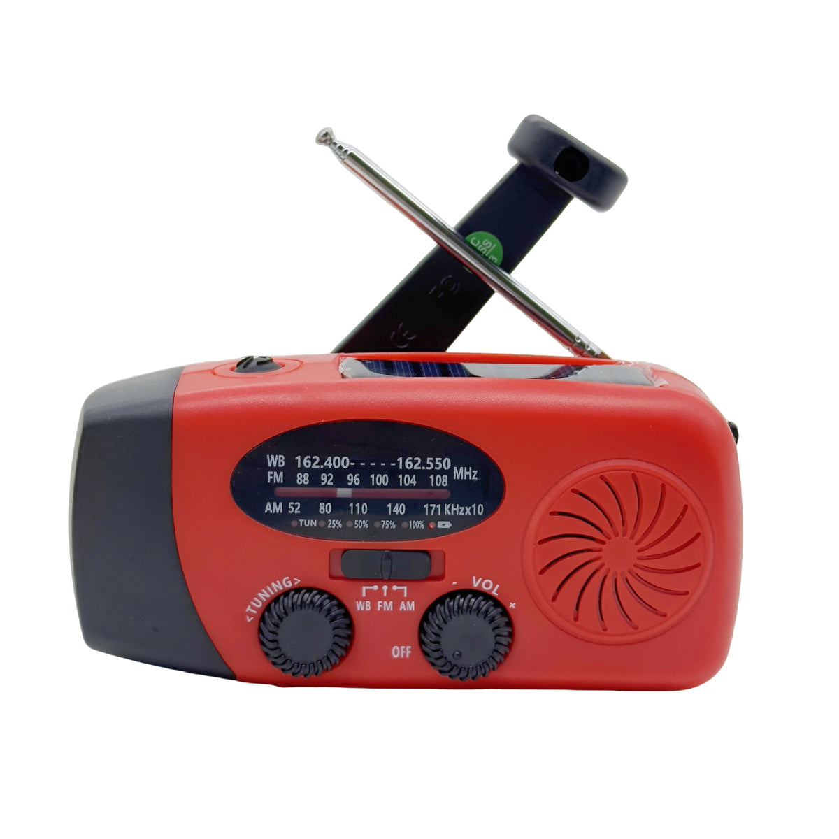 Emergency Radio Solar Wind-Up - Model 2025 - 6000 mAh Power Bank - AM/FM Radio with Flashlight &amp; SOS - Emergency Kit for Camping &amp; Disasters - Red