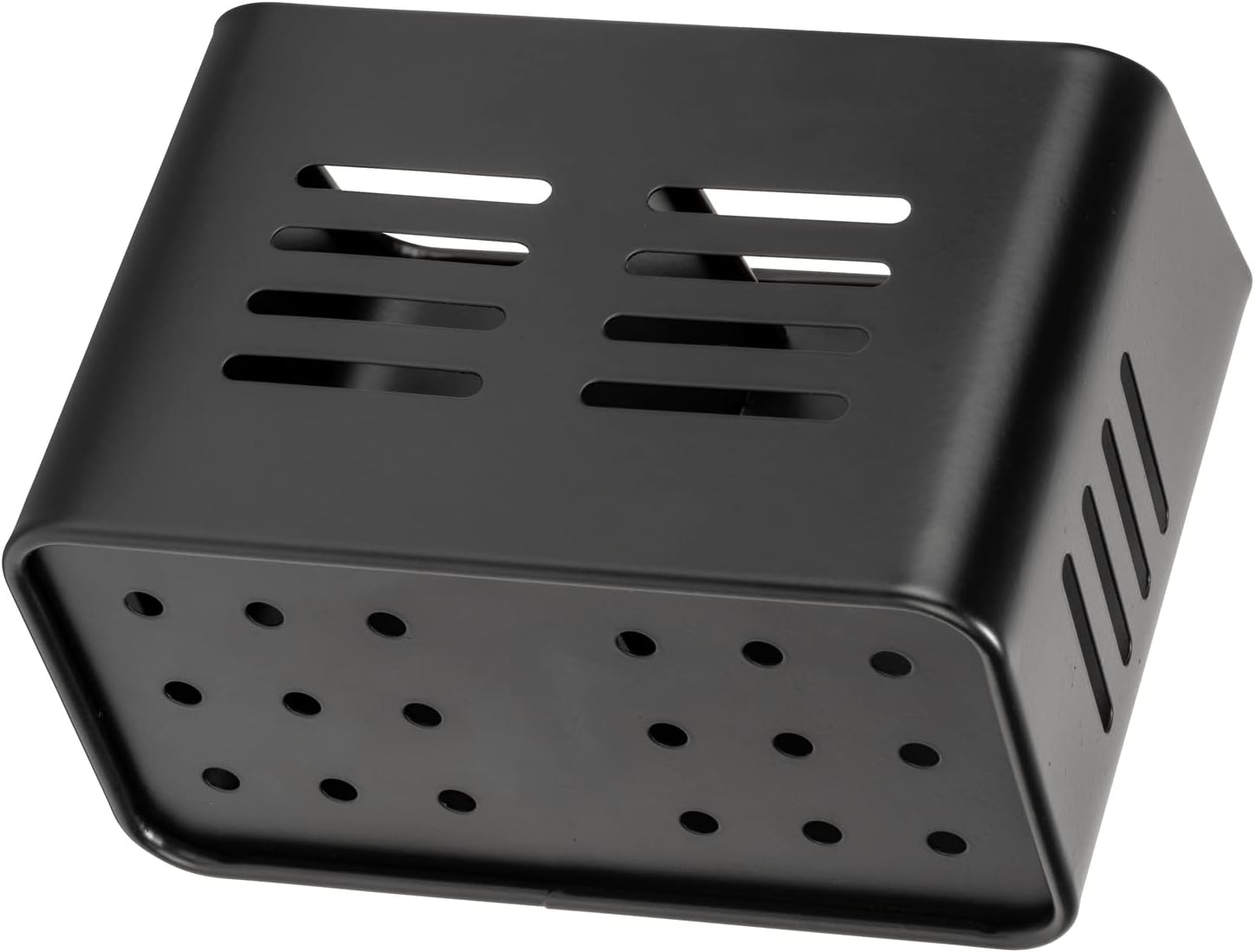 Set of 2 Cutlery Holders - Black & Silver - 430 Stainless Steel Cutlery Basket - Countertop Drainer - Modern & Rustproof