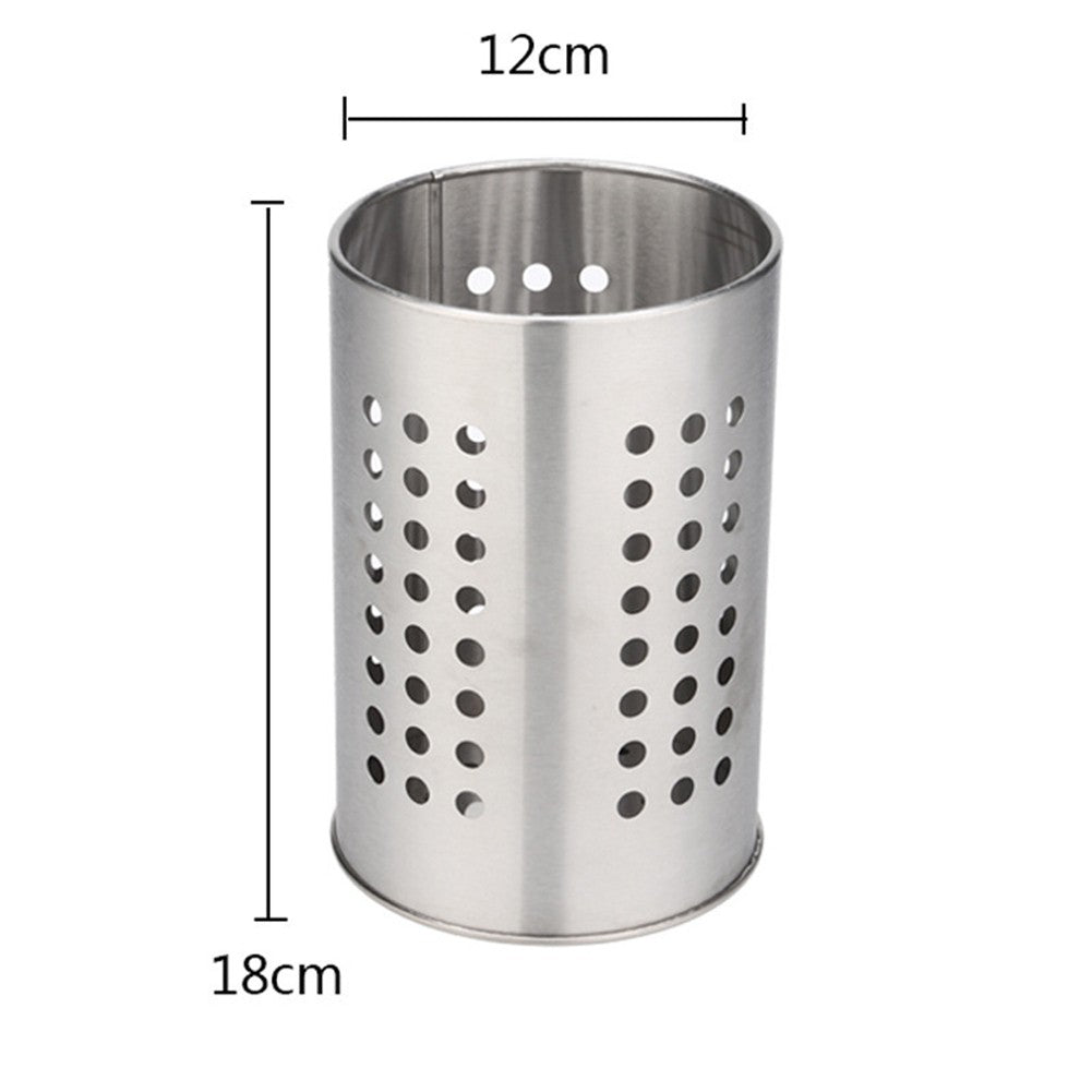 XL Kitchen Utensil Holder Stainless Steel - High Spatula Pot - 12 x 18 cm - Robust Stainless Steel - Silver
