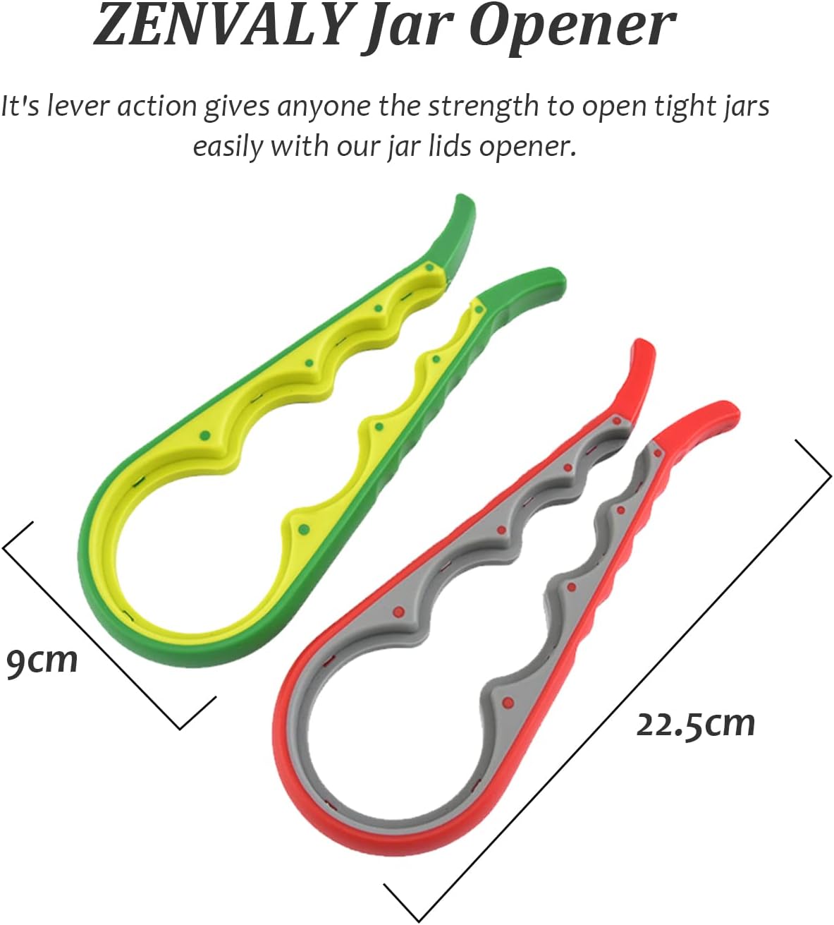 Multifunctional Jar Opener & Bottle Opener - Non-Slip Kitchen Aid - Ideal for the Elderly & Weak Hands - Red