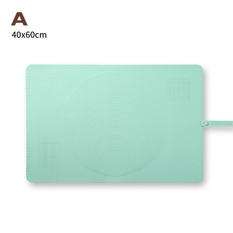 Large Silicone Baking Mat - 60x40 cm - Non-slip Dough Mat with Measurement Marking - Rolling Mat for Dough & Fondant - Green
