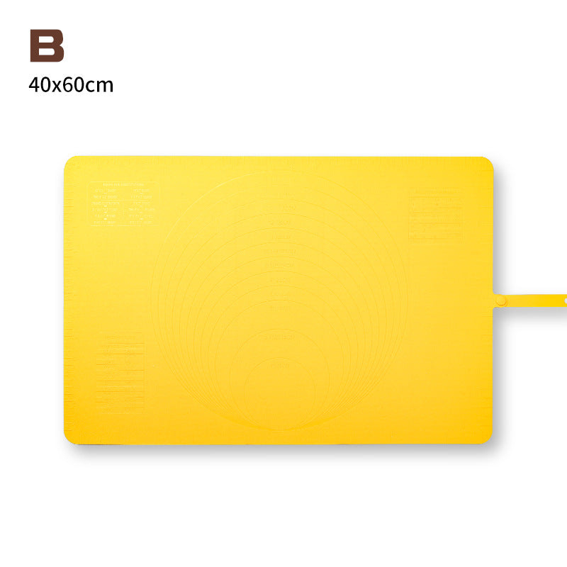 Silicone Baking Mat Large - 60x40 cm - Non-slip Dough Mat with Measurement Marking - Rolling Mat for Dough & Fondant - Yellow