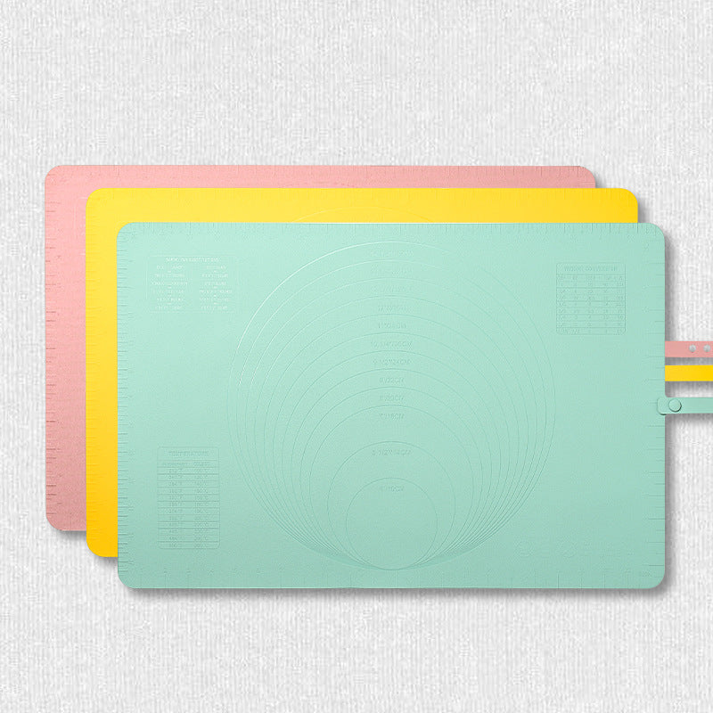 Silicone Baking Mat Large - 60x40 cm - Non-slip Dough Mat with Measurement Marking - Rolling Mat for Dough & Fondant - Yellow