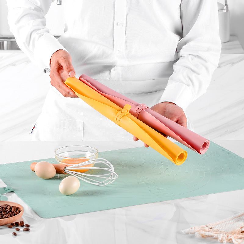 Large Silicone Baking Mat - 60x40 cm - Non-slip Dough Mat with Measurement Marking - Rolling Mat for Dough & Fondant - Pink