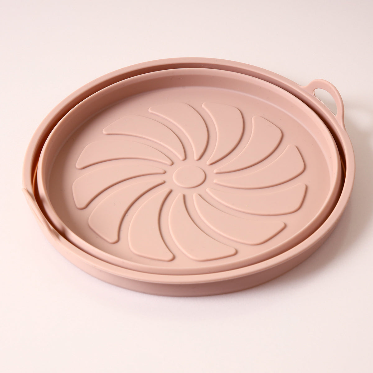Silicone Airfryer Tray Foldable - Reusable Basket - Heat Resistant &amp; Dishwasher Safe - Round - Pink