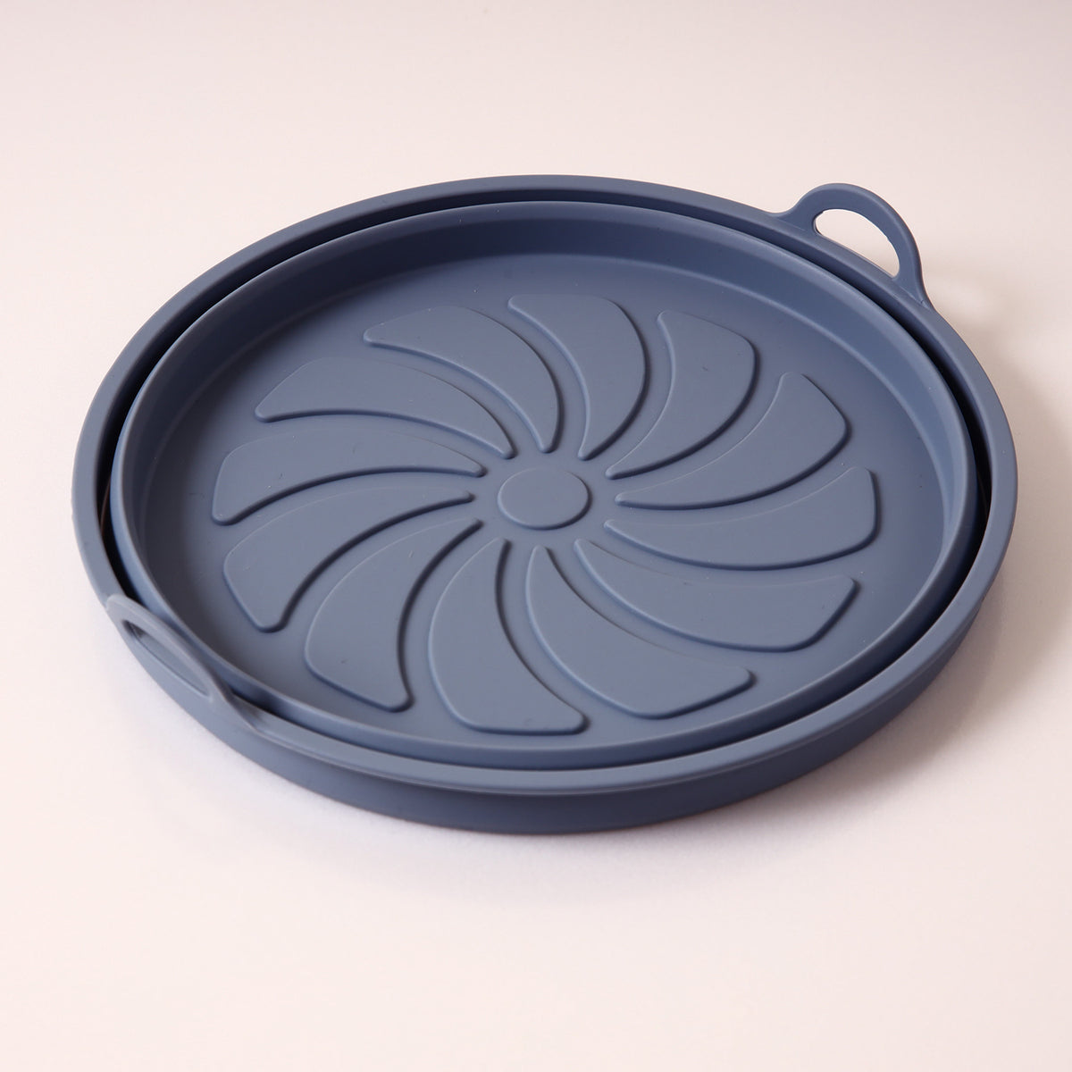 Silicone Airfryer Tray Foldable - Reusable Basket - Heat Resistant &amp; Dishwasher Safe - Round - Gray