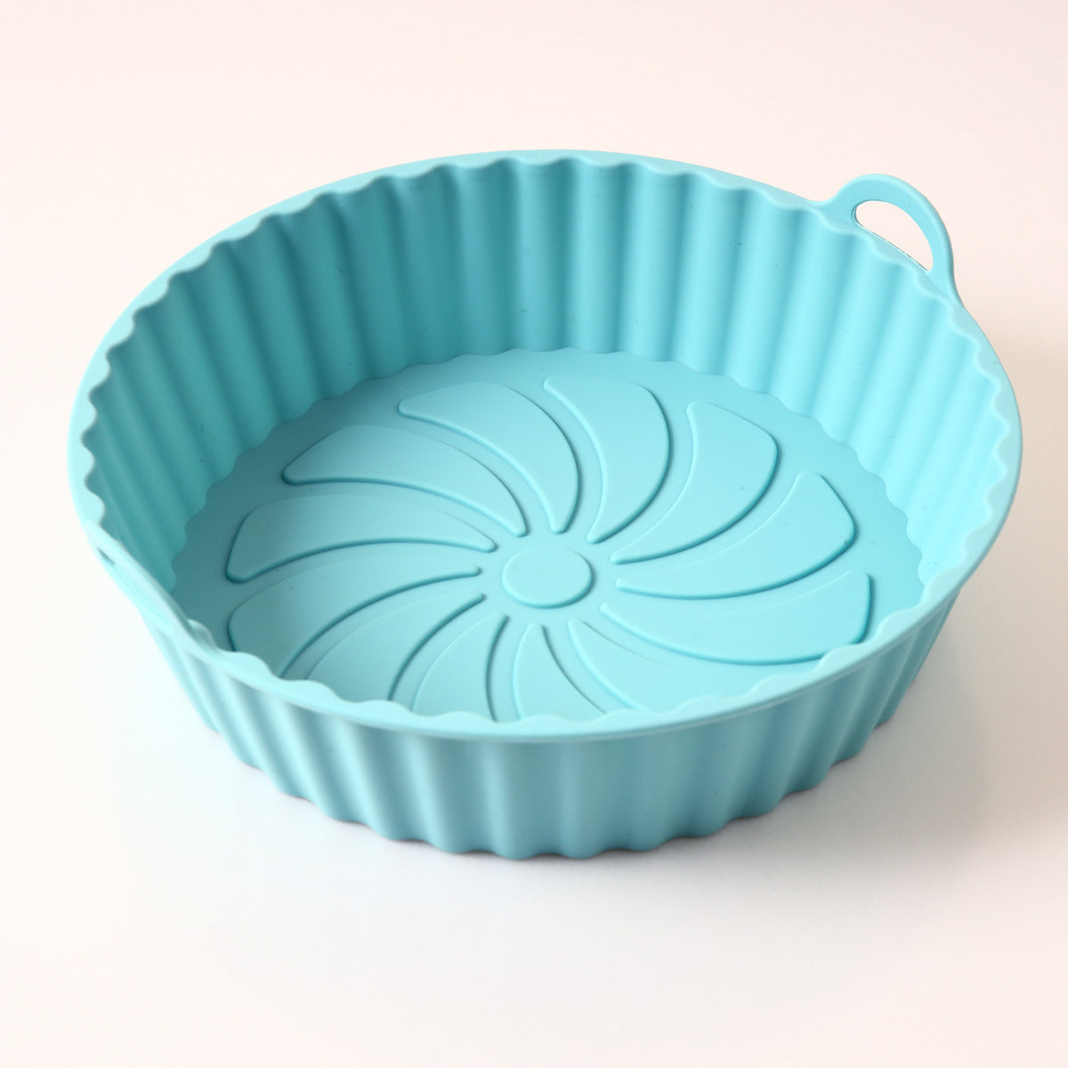 Silicone Airfryer Tray Round - Reusable Basket - Heat Resistant &amp; Dishwasher Safe - Airfryer Accessories - Blue