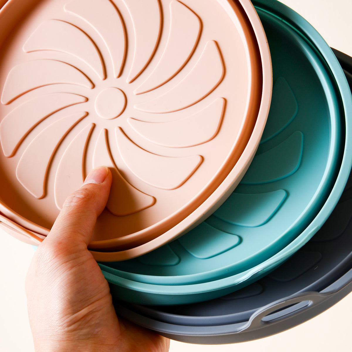 Silicone Airfryer Basket Foldable - 3pc - Reusable Basket - Heat Resistant & Dishwasher Safe - Round