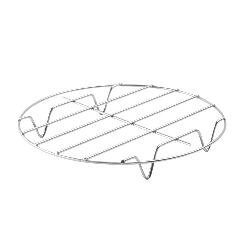 Airfryer Grill Rack Round - Stainless Steel Grill Rack - Raising Rack - Universal Airfryer Accessory - Silver