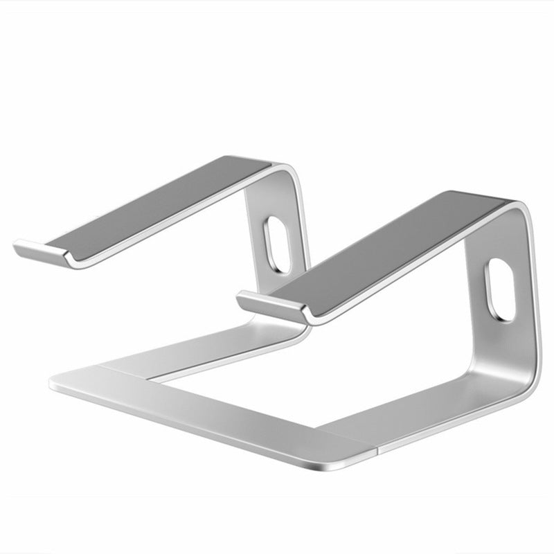 Ergonomic Aluminum Laptop Stand - Removable &amp; Height Adjustable - Suitable for 10-14 inch Notebooks - Metal Silver