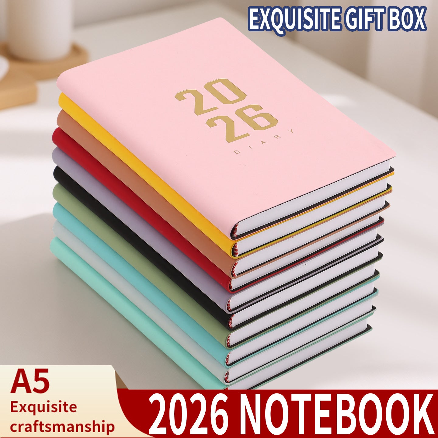 Agenda 2026 - Daily Agenda - A5 Format - 1 Day per Page - 304 Pages - [Black] - Hardcover