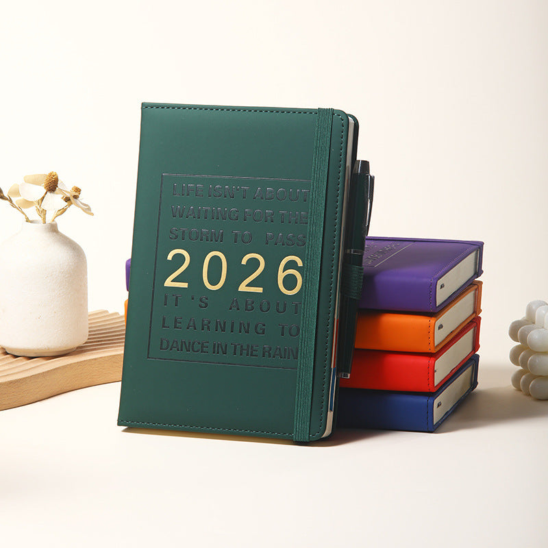 Agenda 2026 - Daily Agenda & Planner - A5 Format - 365 Day Overview - Hardcover - [Red]