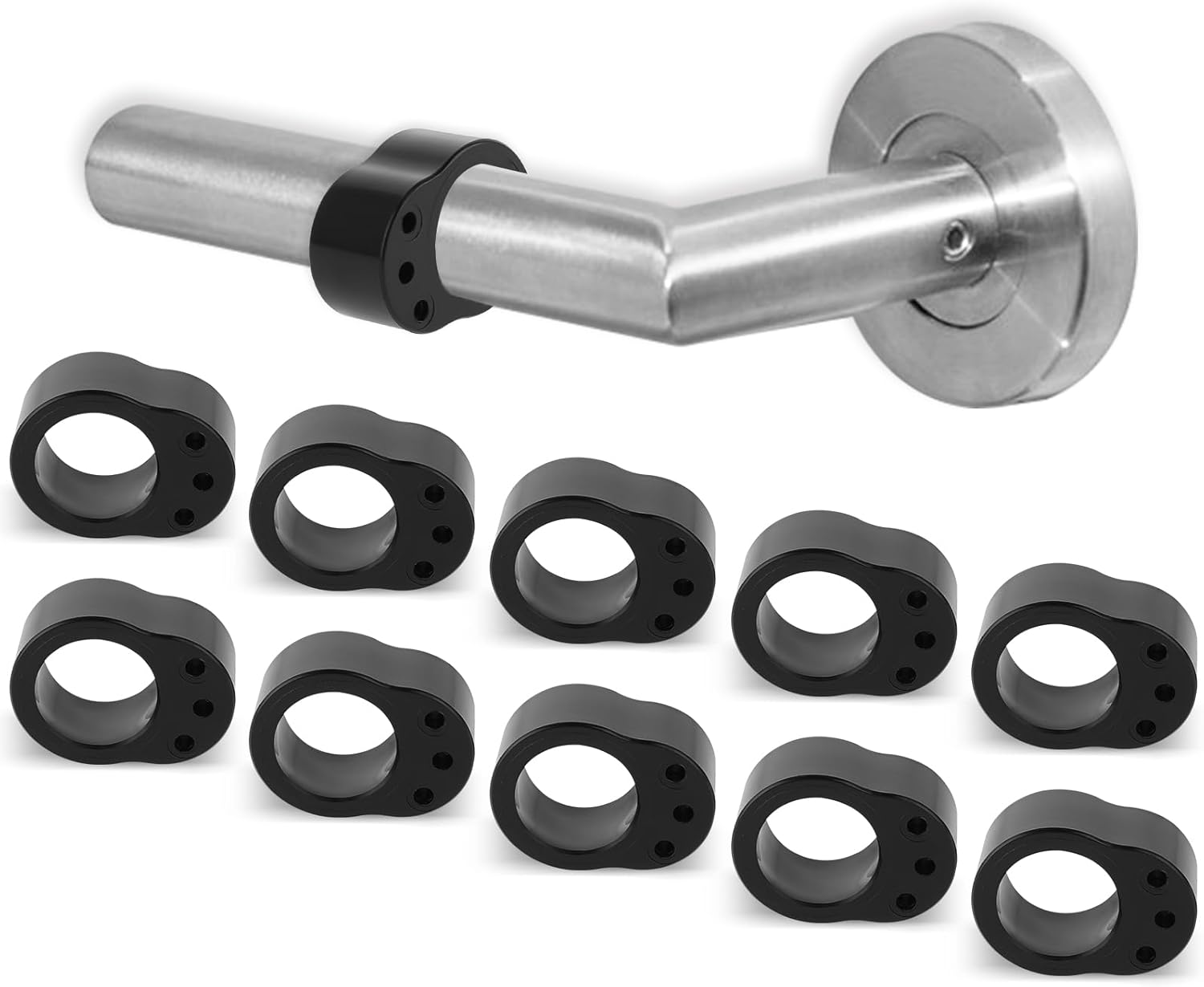 Door Handle Protectors Black - Set of 10 - Door Stopper for Handle - Wall Protection - PVC Bumpers