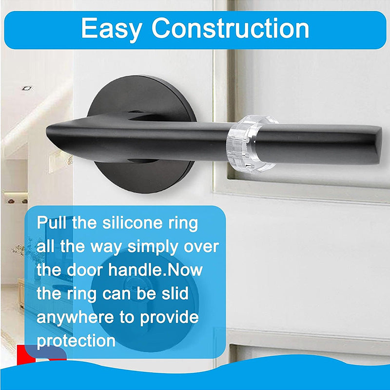 Door Handle Protectors White - Set of 6 - Door Stopper for Latch - Wall Protection - PVC Bumpers