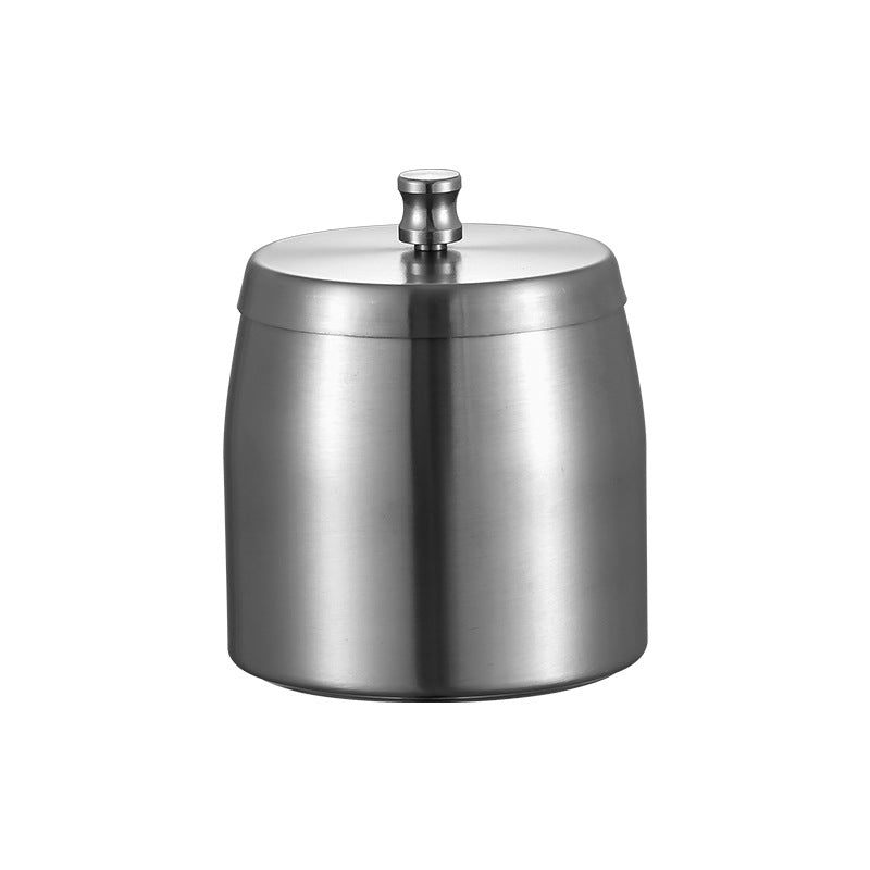 Stainless Steel Ashtray with Lid - Silver - Ø 9 cm - Wind Ashtray for Outdoor &amp; Indoor Use - Storm Ashtray