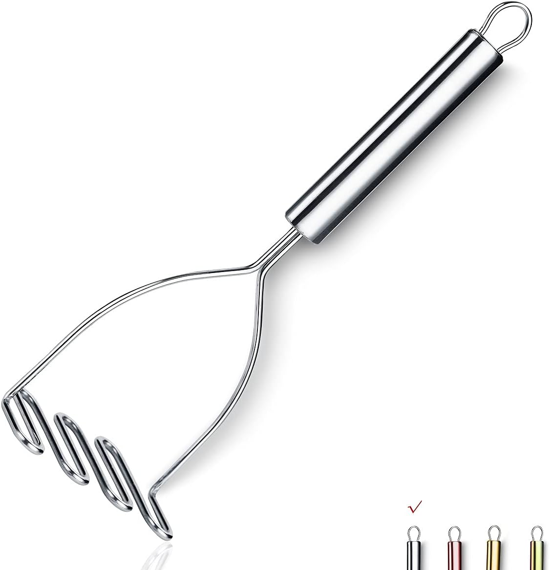 Stainless Steel Potato Masher - Potato Masher - Dishwasher Safe - For Mashed Potatoes & Mashed Potatoes - Silver