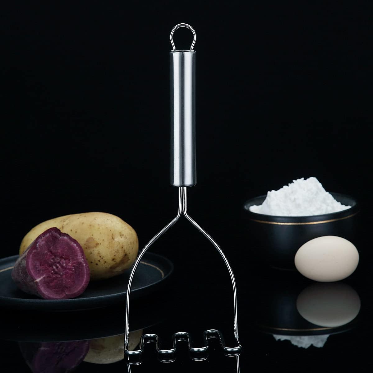 Stainless Steel Potato Masher - Potato Masher - Dishwasher Safe - For Mashed Potatoes & Mashed Potatoes - Silver