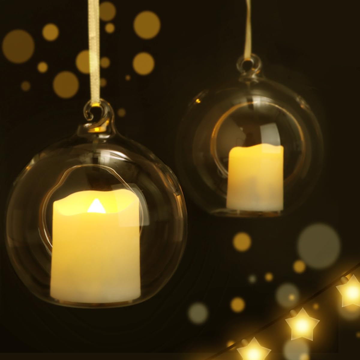 Rechargeable Tea Lights (6 Pieces) - With Charging Station and Timer - Flickering Flame - LED Candles for Parties & Decoration - White