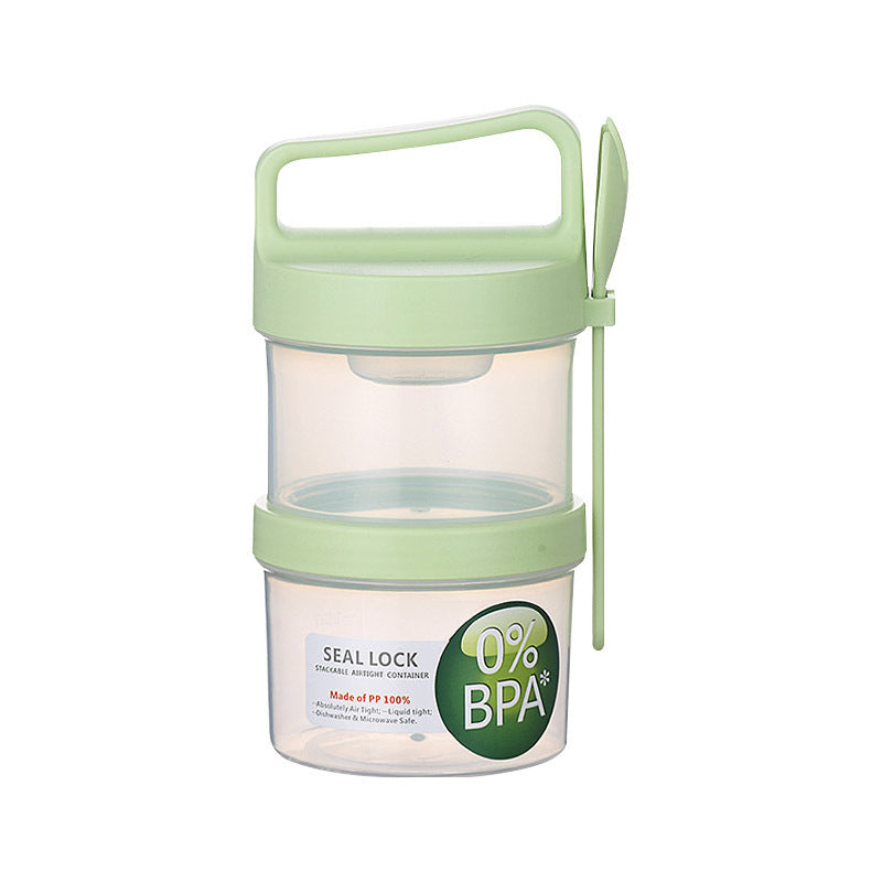 Yogurt Cup To Go Portable Salad Cup with Fork - Double-Walled Leak-Proof Yogurt, Fruit &amp; Oatmeal Cup - Takeaway Breakfast Cup - Reusable Cheese Cup - Double-Walled - 920 ml