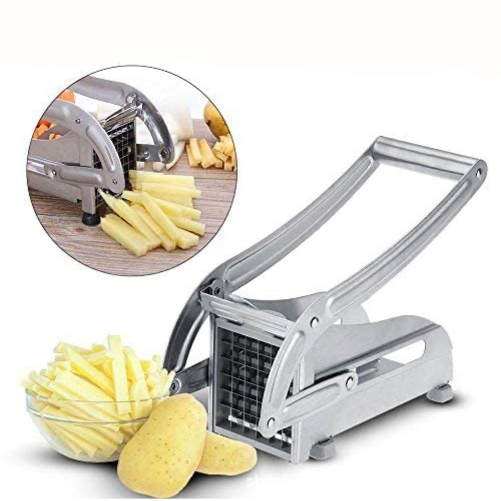 Potato Slicer - Household Manual Potato Slicer Made of Stainless Steel - Cucumber Slicer - Multifunctional French Frying Machine