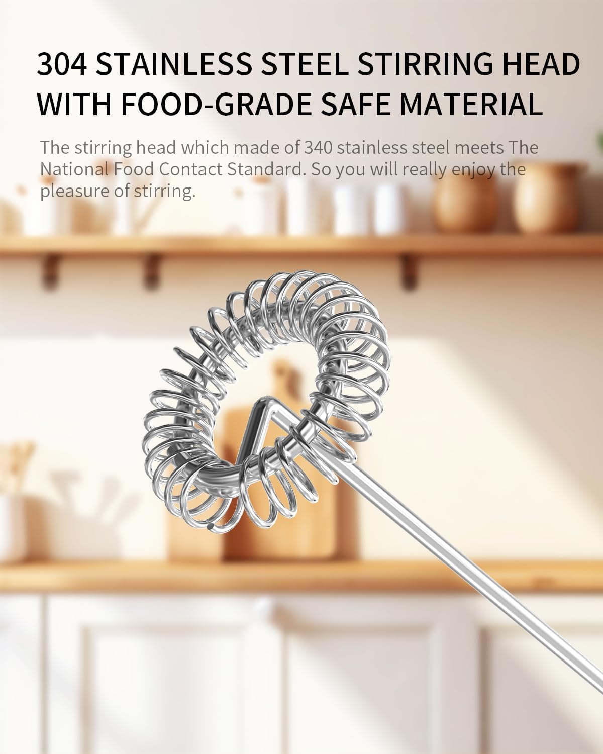 Milk Frother - Electric Hand Milk Frother - Rechargeable Mini Beverage Blender - Hand Milk Frother - With Stainless Steel Blender - Suitable for Milk, Coffee, Latte, Matcha, Black