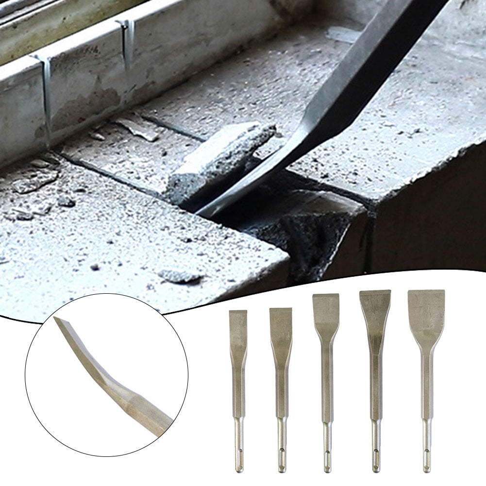 Curved Chisel Chisel Bit Drill Bit Round Shank Sds-Plus Square Handle 1Pc Carbon Steel Elbow Electric Pick Head 14×180×20Mm Smile Home 14×200×35Mm