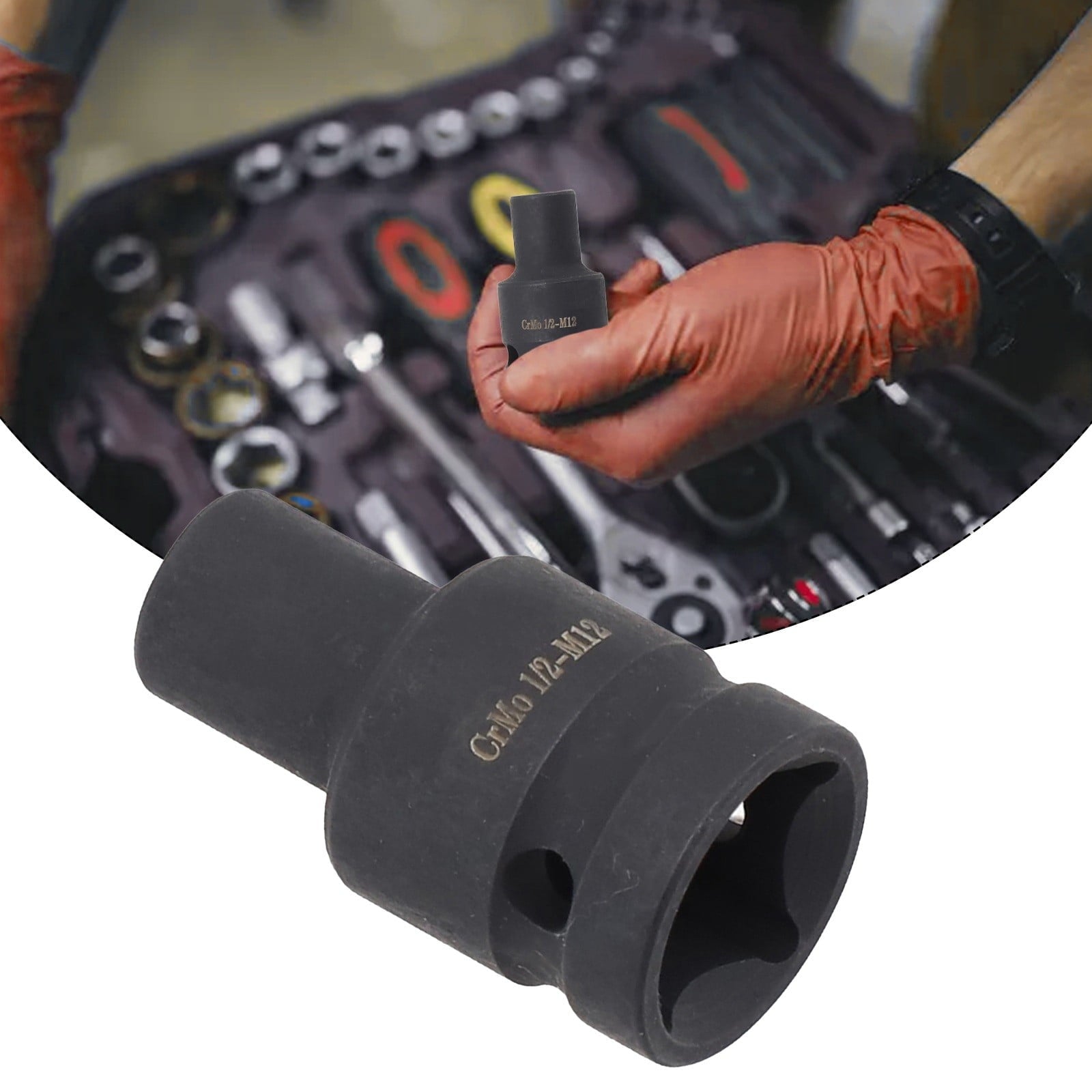 Tap Socket Double Square Head 1/2Inch Driver For Pneumatic Wrench Tool Accessories And Parts Replacement M6-M24 M24 Smile Home M12