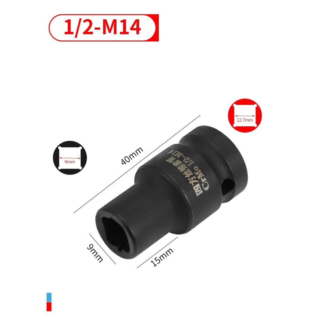Tap Socket Double Square Head 1/2Inch Driver For Pneumatic Wrench Tool Accessories And Parts Replacement M6-M24 M24 Smile Home M14