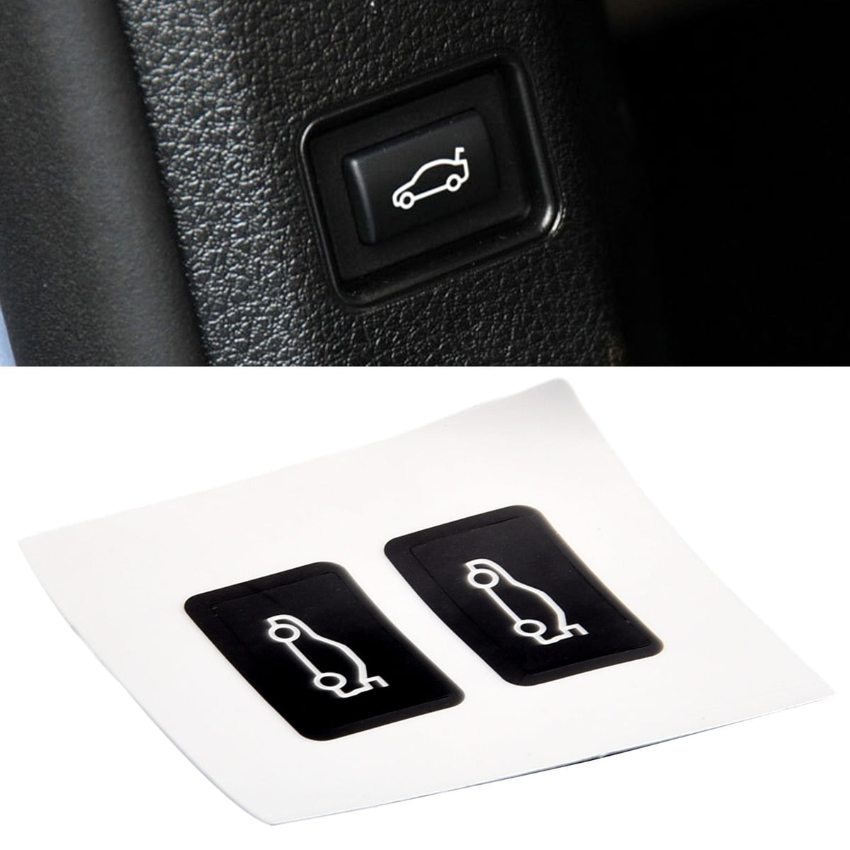 Button Tailgate Cover Sticker for BMW 3 5 7 Series F20 F30 F35 F10 Black Vinyl Overlay Enhanced Light Reflection