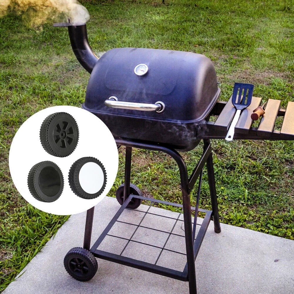 2Pcs Grill Wheel 6 Inch Bbq Grill Wheel Plastic Grill Wheel Replacement 5.98 X 1.57 X 0.41 Diameter Outdoor Cooking Parts C