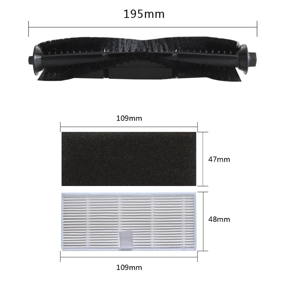 Filter Side Brush Roller Brush For IHome Self Empty Robot Vacuum Cleaner IHRV6 IHRV14 Home Appliance Parts \ufeffhousehold Cleaning A