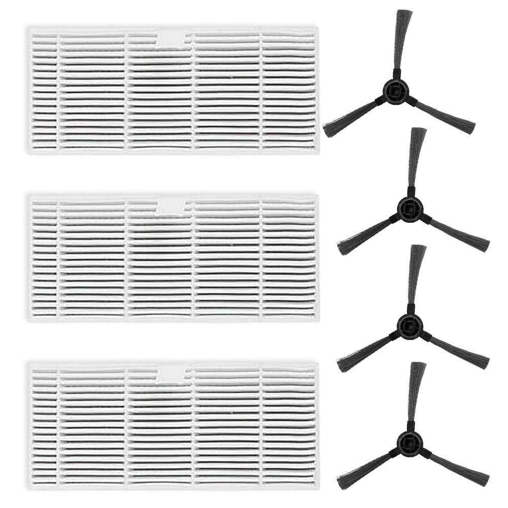 Side Brush and Filter Set Compatible with For GOOVI BR151 BR150 Vacuums