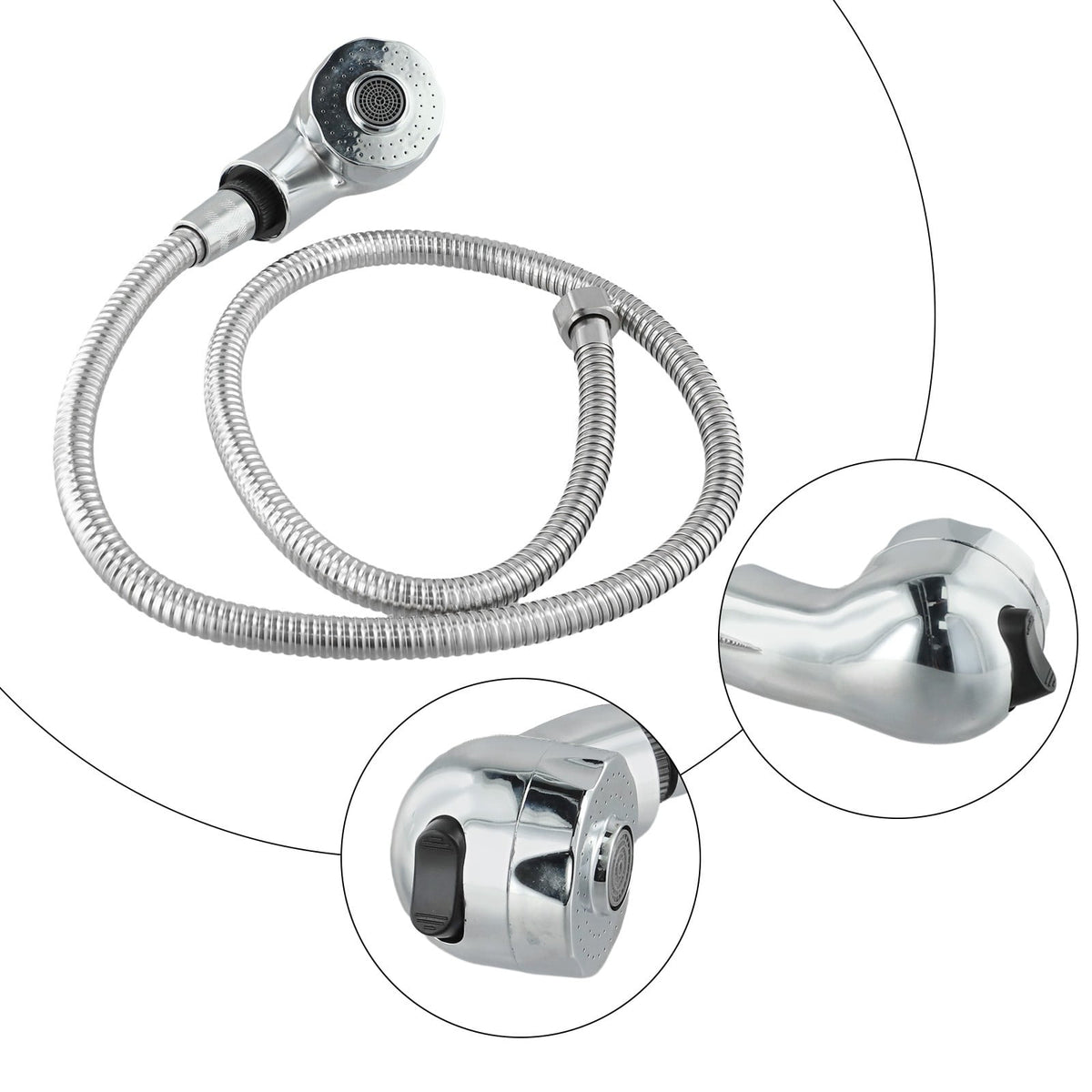 Washbasin Faucet External Hose Sprayer Head Shampoo Bed Pressurized Shower Head Hair Salon Barber Shop Sprayer Bath Accessories As Shown
