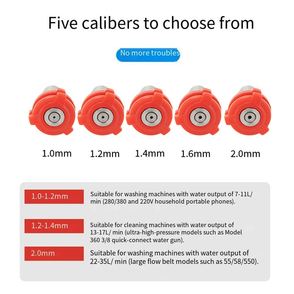 Car Washing Machine 1/4 Nozzle High Pressure Nozzle Fan-Shaped Quick Fittings 1 mm