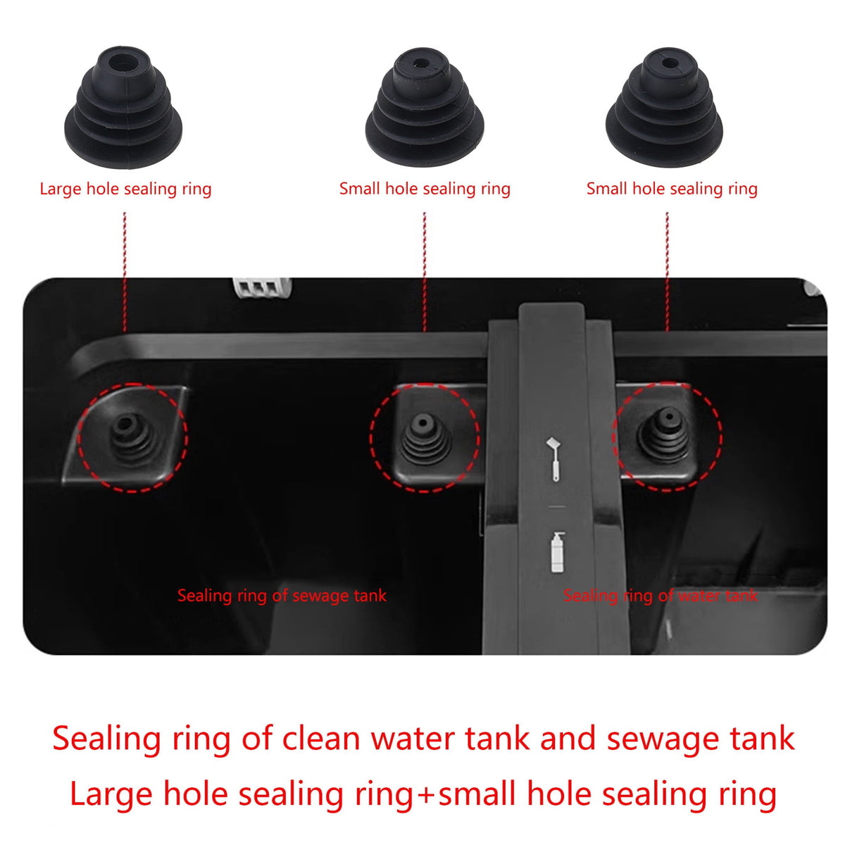 Reusable Water Tanks Sealing Rings for X1 X1 Sweeper Part Cleaing Attachment