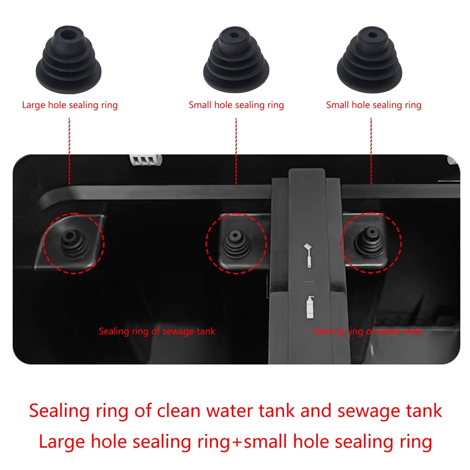 Reusable Water Tanks Sealing Rings for X1 X1 Sweeper Part Cleaing Attachment