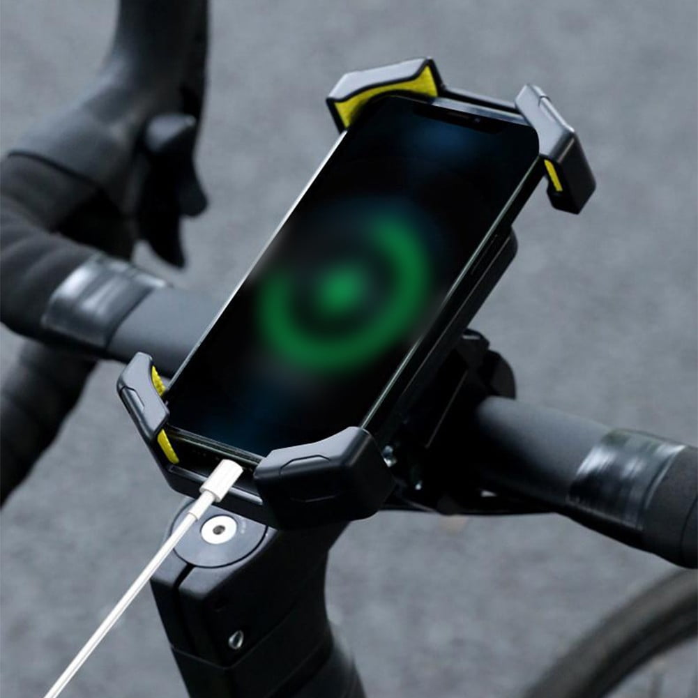 Adjustable Motorcycle Phone Holder With Silicone Protection For Secure Locking Grey